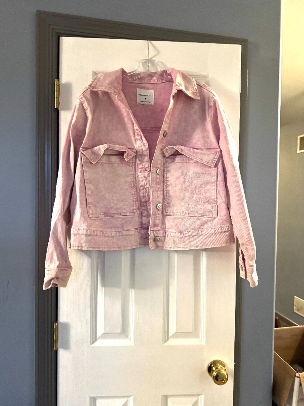 Womens Size S  Celebrity Pink Oversized Pink Acid Wash Denim Jean Jacket